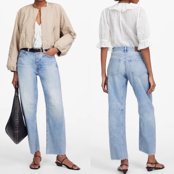 Madewell The Darted Barrel Leg Jean Size 25 Edmonson Wash Rigid NU023 - Picture 3 of 16